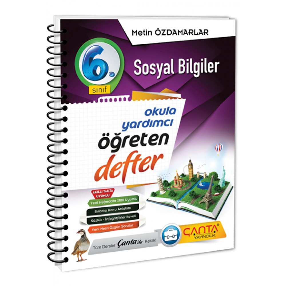 ÇANTA 6.SINIF SOSYAL BİLGİLER ÖĞRETEN DEFTER ESKİ BASKI 2019