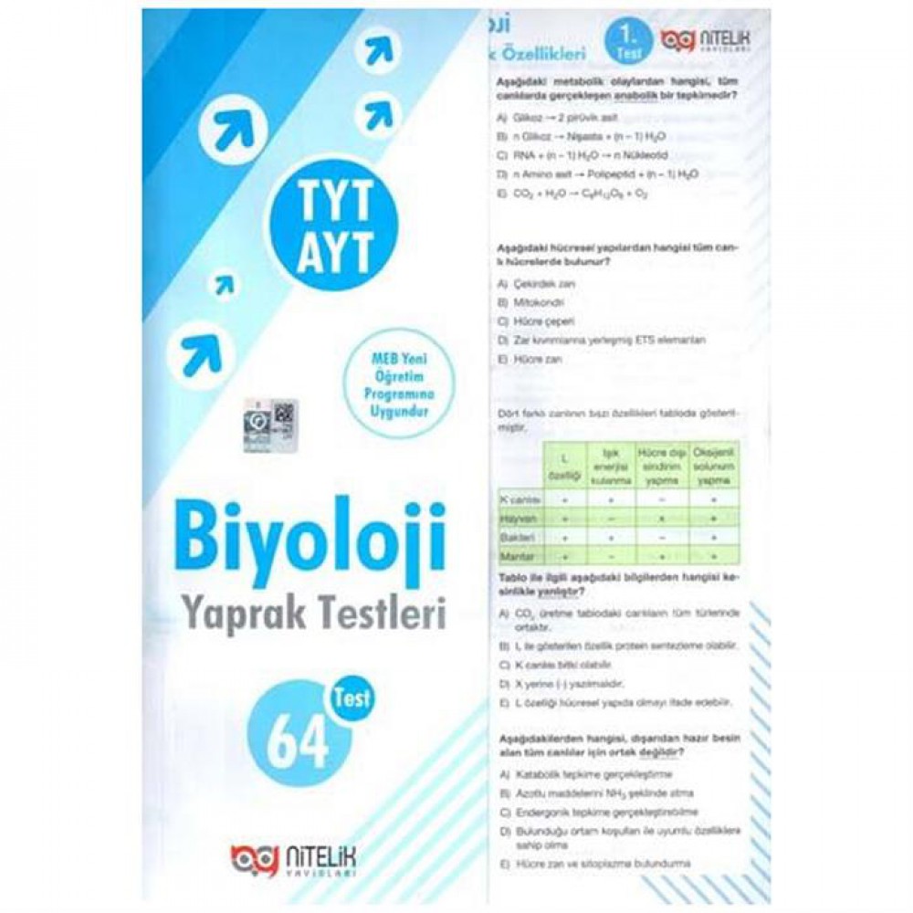 NİTELİK TYT/AYT BİYOLOJİ YAPRAK TEST