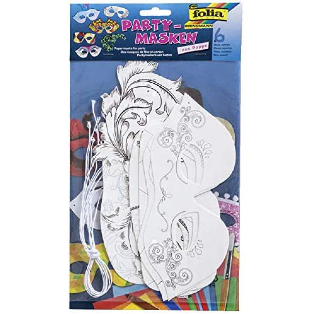FOLİA KAĞIT MASKE PARTY 6 ÇEŞİT