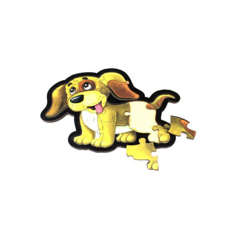 SARI KÖPEK AHŞAP PUZZLE 14 PARÇA