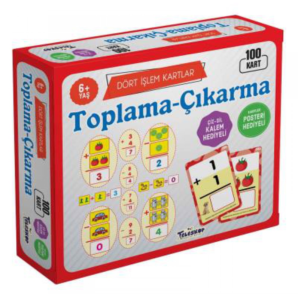 DÖRT İŞLEM KARTLAR-TOPLAMA-ÇIKARMA 6 YAŞ 100 KART