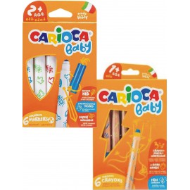 CARİOCA JUMBO KEÇELİ+AHŞAP GÖVDELİ KURU BOYA 2 Lİ SET