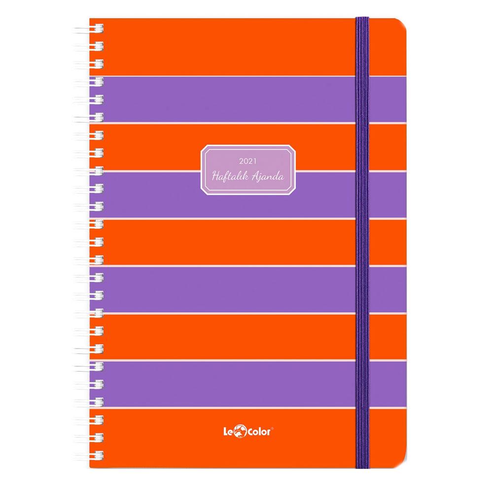 LE COLOR VİOLET 2021 HAFTALIK AJANDA 15*21 SPİRALLİ (STİCKERLİ)