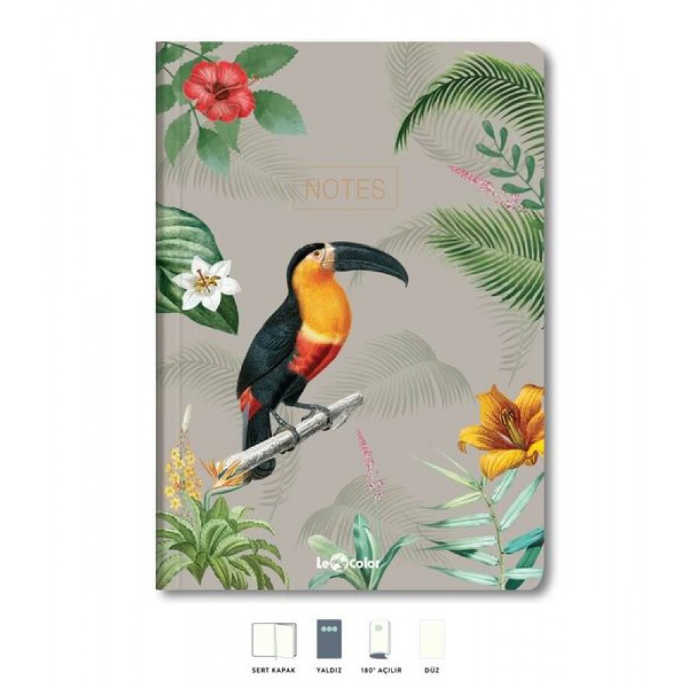 LE COLOR TROPİCAL SERT KAPAK DÜZ DEFTER 80gr 17*24 192syf 