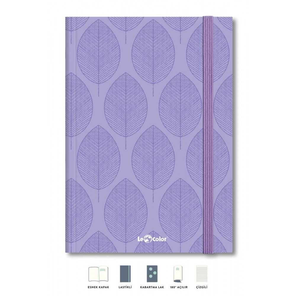 LE COLOR ART DECO ESNEK KAPAK ÇİZGİLİ DEFTER 80gr 17*24 192syf