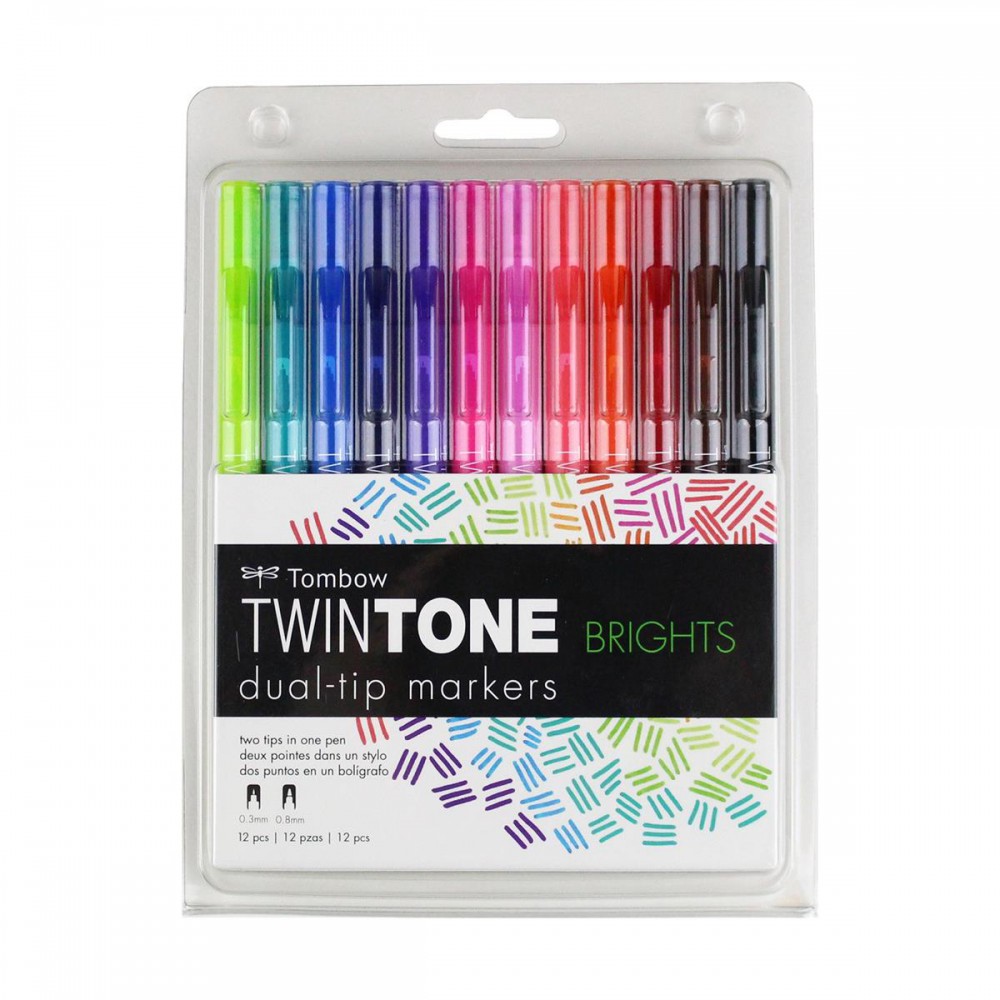 TOMBOW TWIN TONE MARKÖR PARLAK TONLAR SETİ 12.Lİ