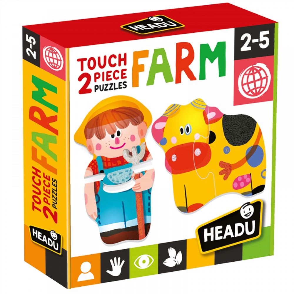 HEADU 2 PIECES PUZZLE TOUCH FARM (2-5 YAŞ)