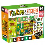 HEADU PUZZLE + STICKERS THE FARM (3-6 YAŞ)