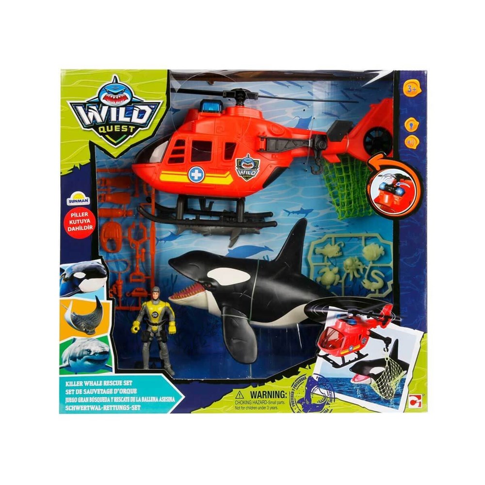 SUNMAN OYUN SET WILD QEST KİLLER RESCUE 1HELİKOPTER 1FİGÜR