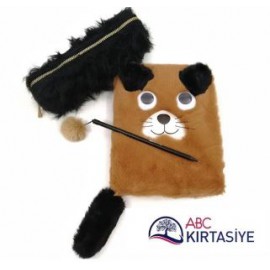 PELUŞ KIRTASİYE SETİ (ÇİZGİLİ DEFTER+ KALEM+KALEML..