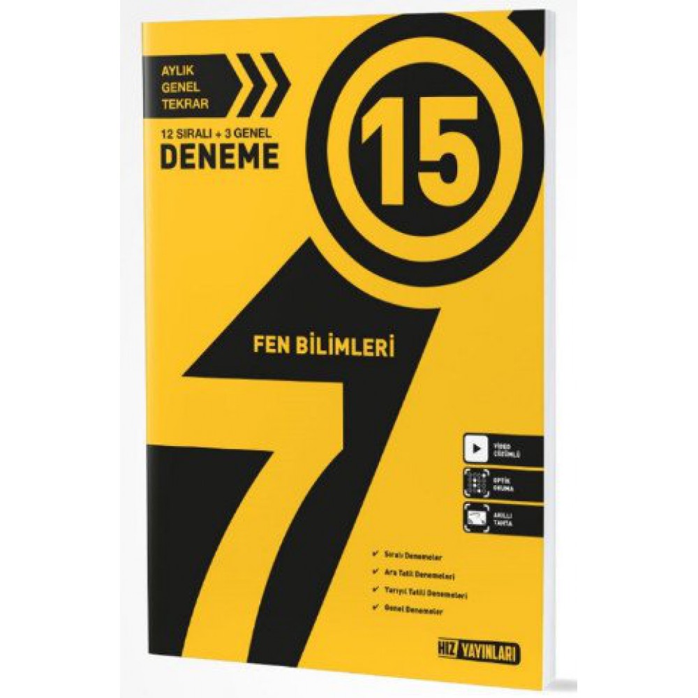 HIZ YAYINLARI 7. SINIF FEN BİLGİSİ 15 Lİ DENEME