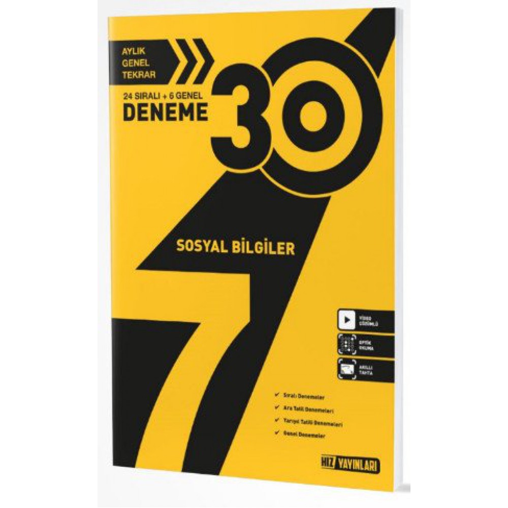 HIZ YAYINLARI 7. SINIF SOSYAL BİLGİLER 30 LU DENEME