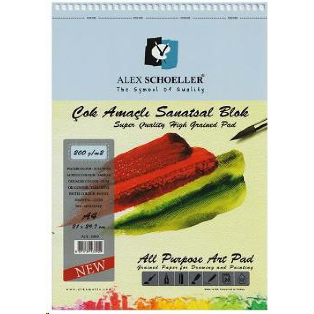 Alex Schoeller Çok Amaçlı 200 Gr A4 20.li Spiralli Resim Defteri