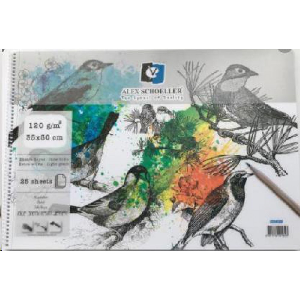 Alex Schoeller Resim Defteri  35*50 Spr.Şeffaf Kapak 120gr 25yp