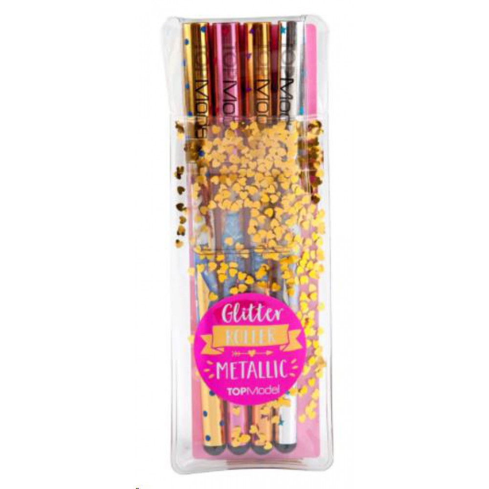 TOP MODEL 4 LÜ METALİK JEL KALEM SET