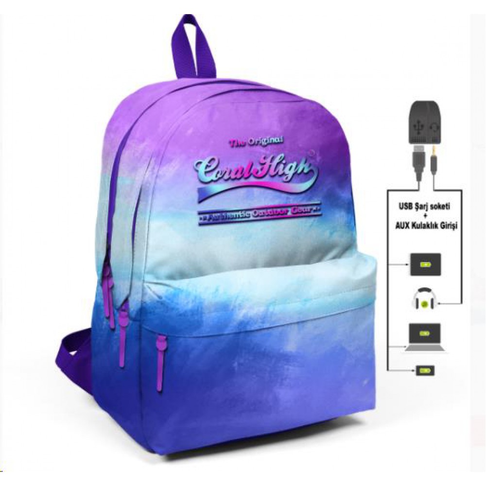 CORAL HIGH SIRT ÇANTA (USB+AUX SOKETLİ) SMS-23425
