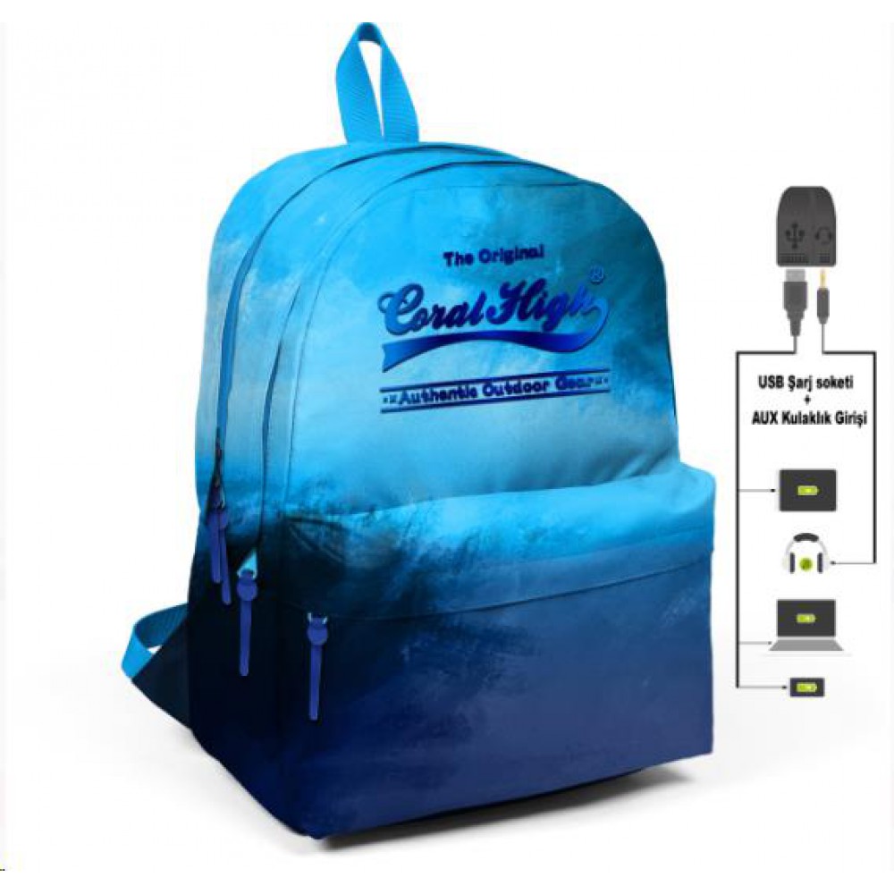 CORAL HIGH SIRT ÇANTA (USB+AUX SOKETLİ) SMS-23428