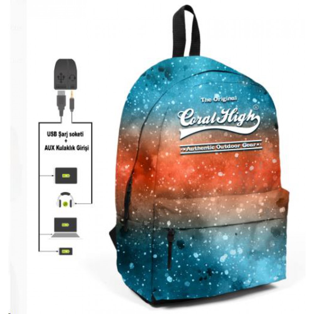 CORAL HIGH SIRT ÇANTA (USB+AUX SOKETLİ) SMS-23435