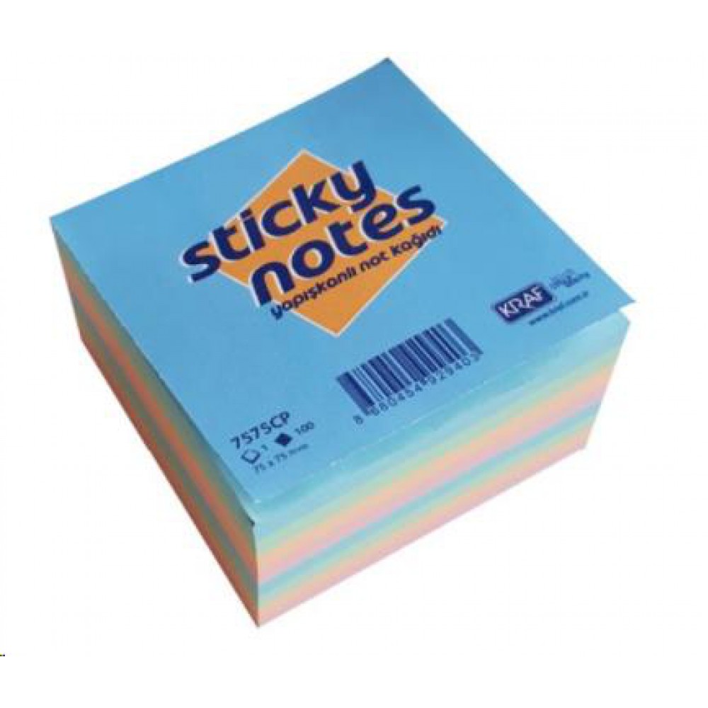 KRAF YAPIŞKANLI NOT KAĞIDI KÜP 75*75 400YP PASTEL 7575CP