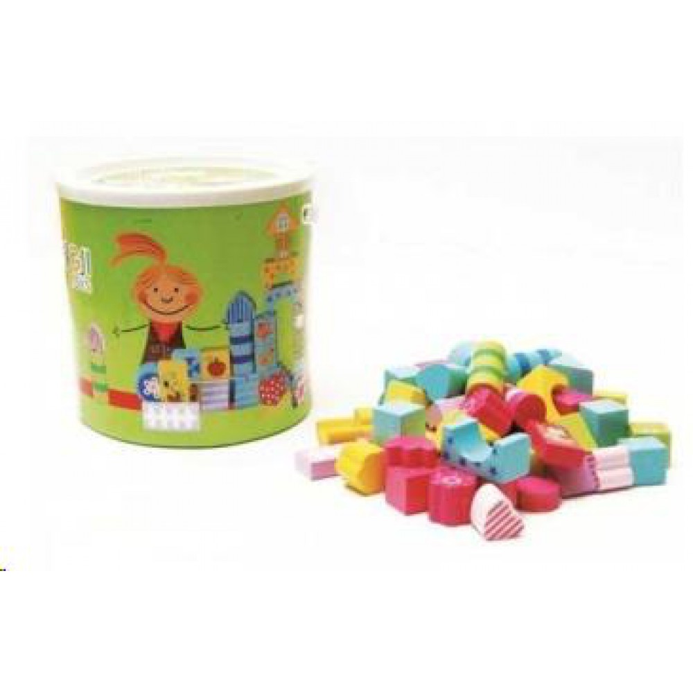 BİGPOİNT AHŞAP KOVALI 60 PRÇ.GEOMETRİK ŞEKİL DESENLİ