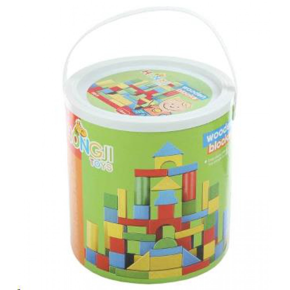 BİGPOİNT AHŞAP KOVALI 80 PRÇ.GEOMETRİK ŞEKİL DESENLİ