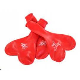 BALONEVİ I LOVE YOU BASKILI KALP BALON KIRMIZI 10 LU