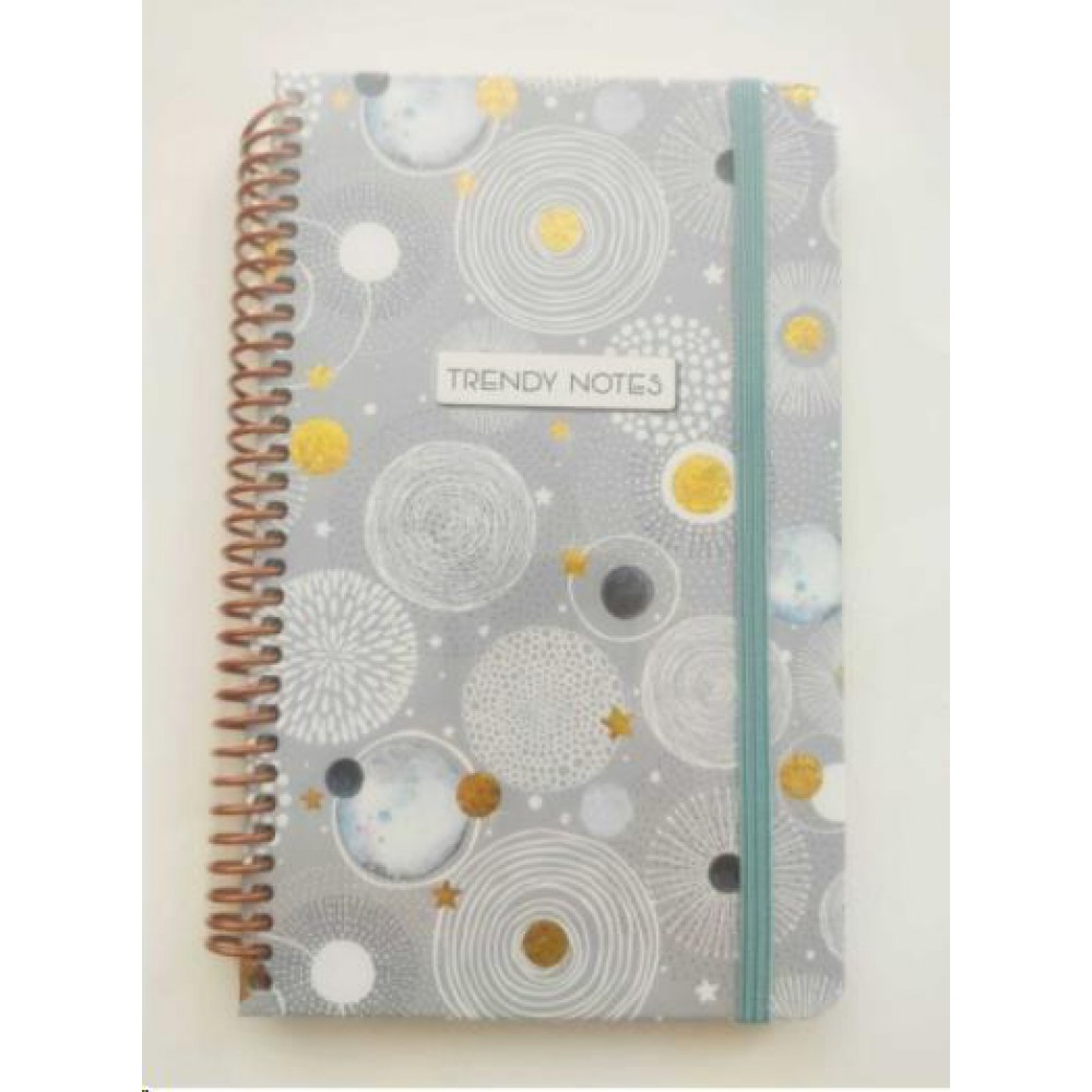 Keskin Color Trendy Notes Tarihsiz Spiralli Sert Kapak Iç Kapak Desenli 80 Yp. Çizgili Ajanda