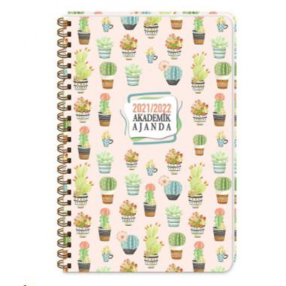 KESKİN 17*24 SPİRALLİ AKADEMİK AJANDA-CACTUS 2021/2022
