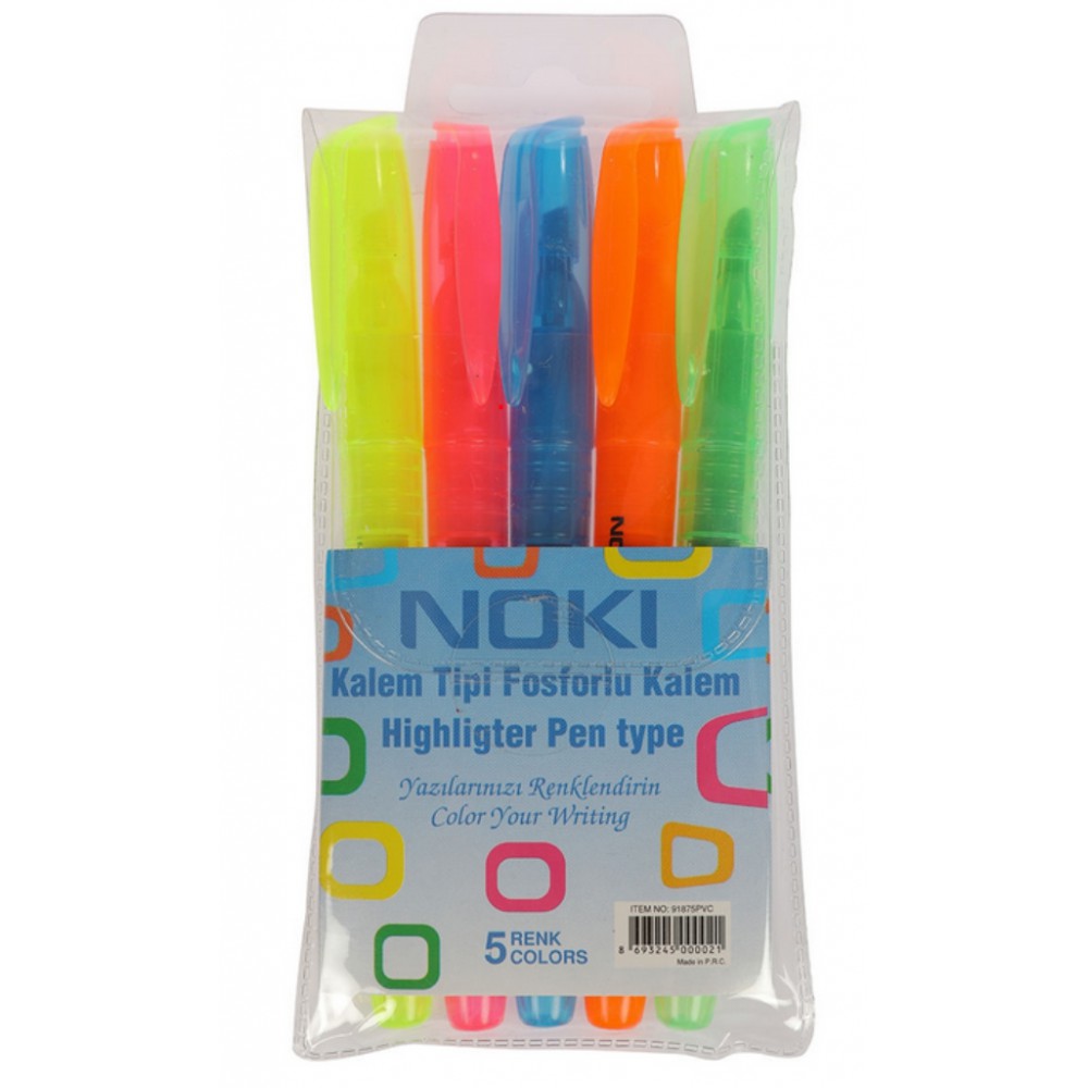 KALEM TİPLİ FOSFORLU KALEM (NOKİ 5 RENK)