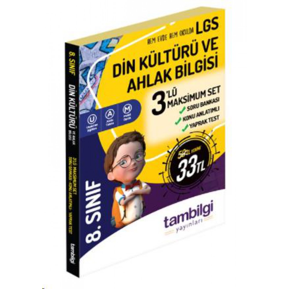 Tam Bilgi 8.Sınıf Din Kültürü ve Ahlak 3 lü Sb-Ka-Y.test