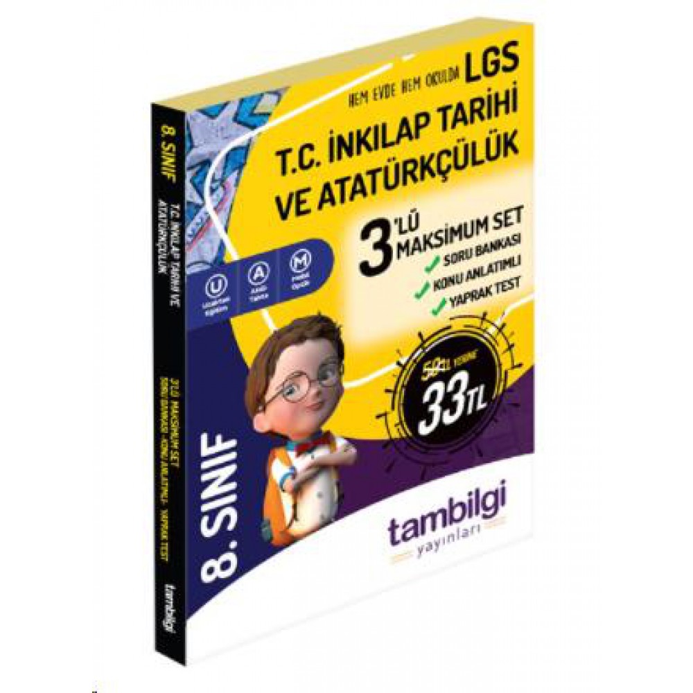 Tam Bilgi 8.Sınıf İnkilap T.ve Atatürkçülük 3 lü Sb-Ka-Y.test