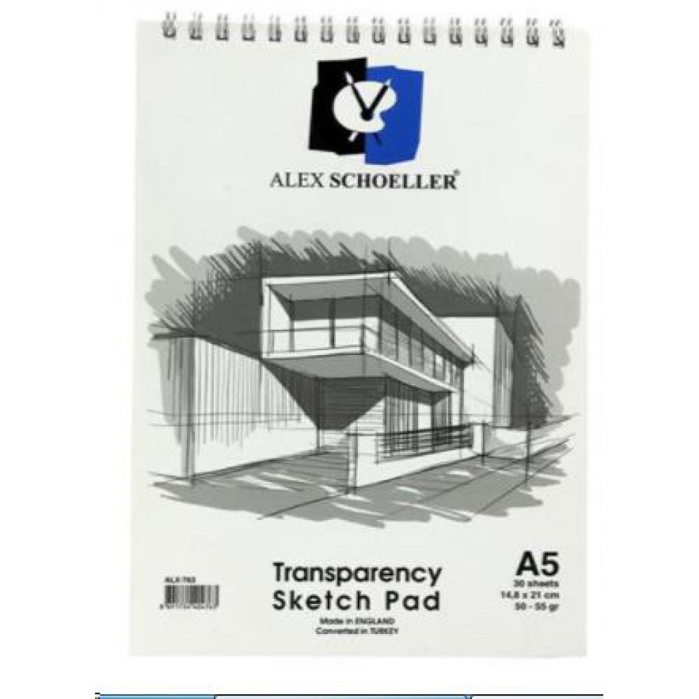 Alex Schoeller Eskiz Blok Transparan Spiralli 50/55gr A5 ALX 0763