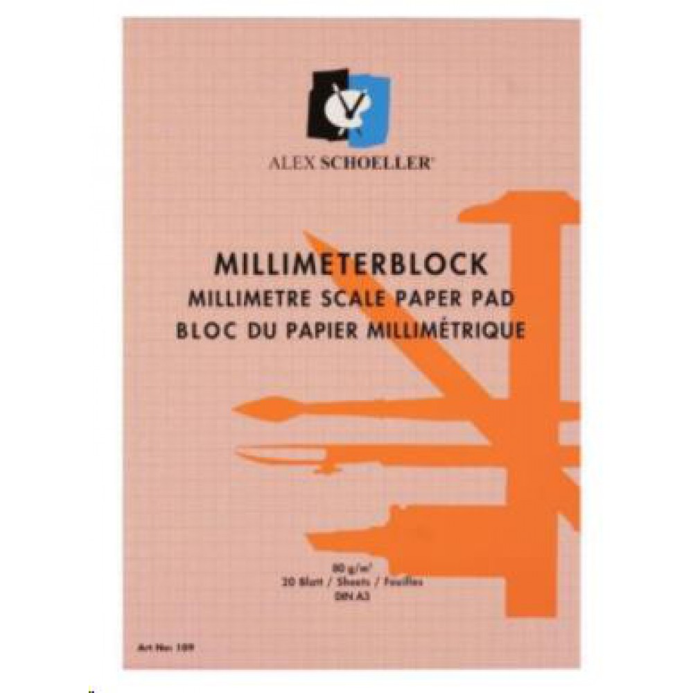 Alex Milimetrik Blok A3 80gr Kırmızı 20 Sayfa 