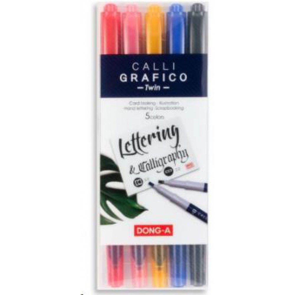 DONG-A KALİGRAFİ KALEMİ KESİK UÇ 5 RENK SET 