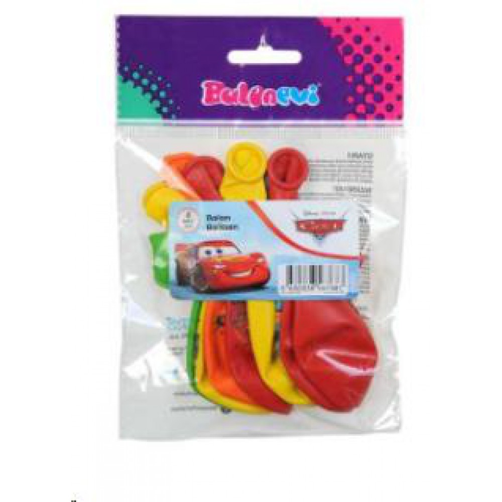 BALONEVİ 4+2 CARS 3 BASKILI 12'' BALON 8 Lİ