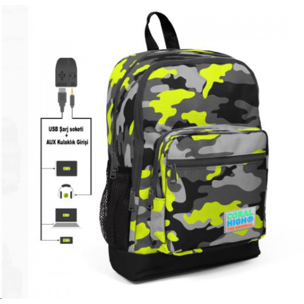 CORAL HIGH SIRT ÇANTA (USB+AUX SOKETLİ) SMS-23291