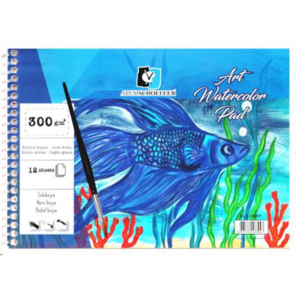 Alex Schoeller Sulu Boya Defteri A5 300 gr 12 Yaprak ALX-3947