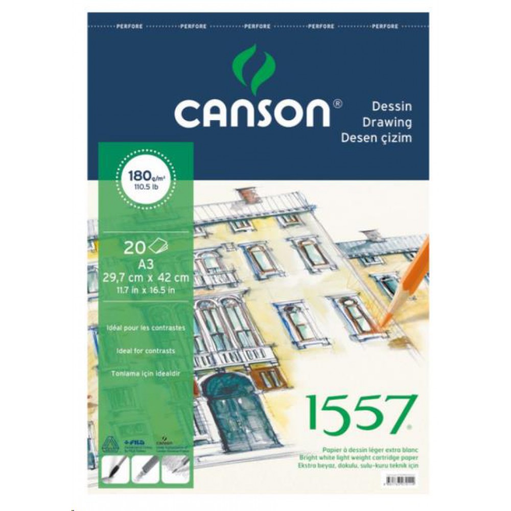 Canson 1557 Dessin Çizim Defteri 180Gr.20 Yaprak,A4 Boy