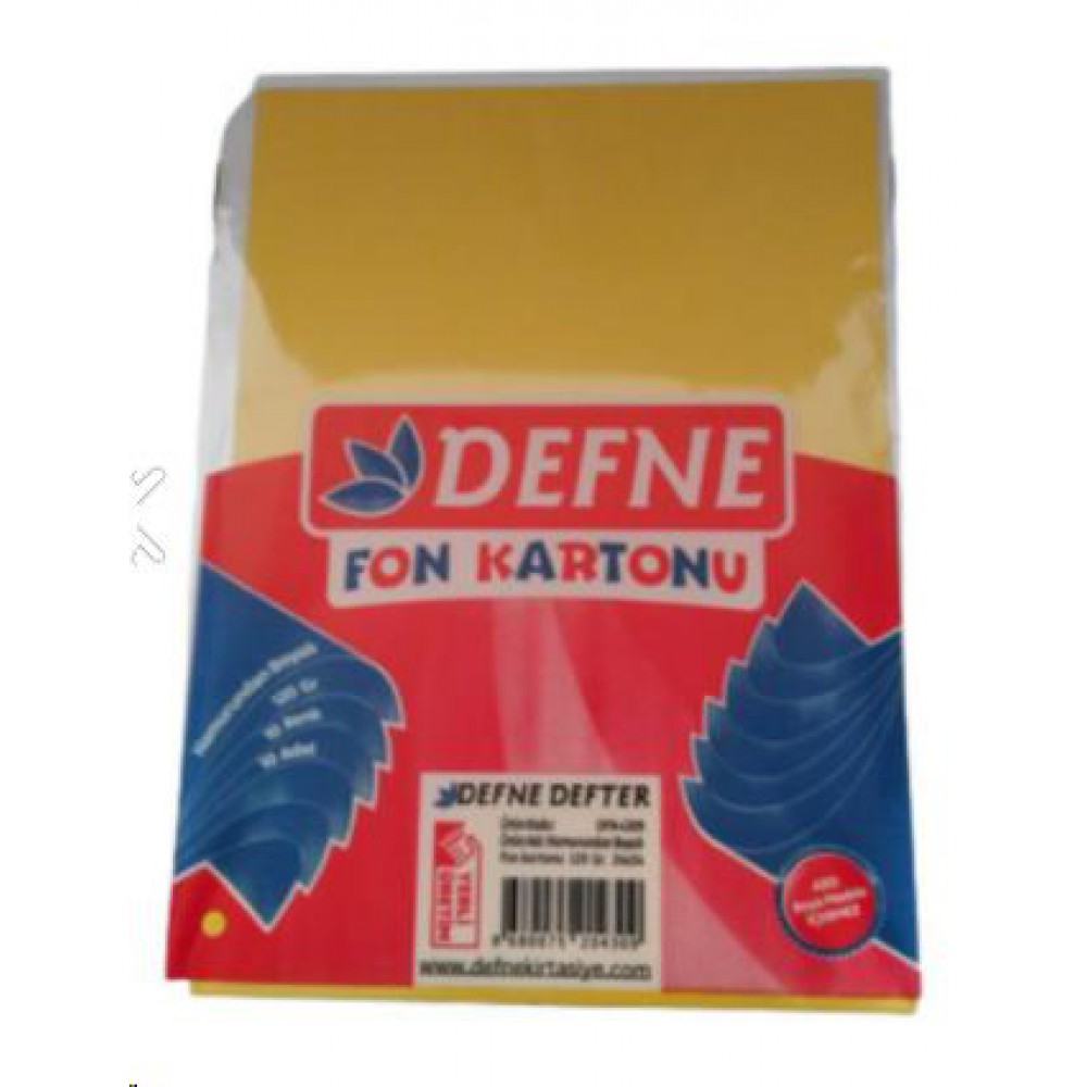 Defne Fon Kartonu 24x34 Hamurundan Boyalı 120gr 10 renk