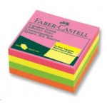 Faber Castell Yapışkan Notluk 50x50mm, Karışık Fosforlu Renkli