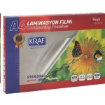 KRAF Laminasyon Filmi Parlak A4 125mic 100 Lü 2124