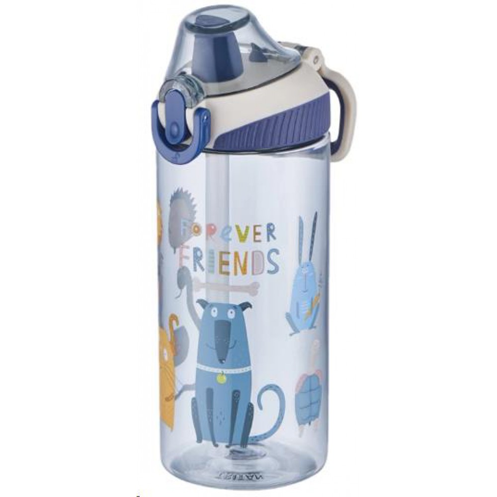 Vagonlife 0305 Tritan Pipetli Matara 500 ml (Açık Gri-Laciverti)