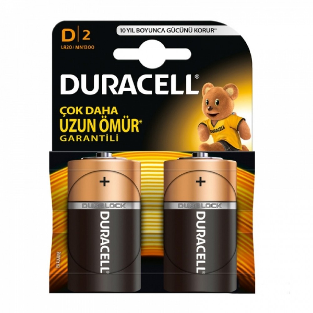 DURACELL BÜYÜK PİL LR-20  İKİLİ