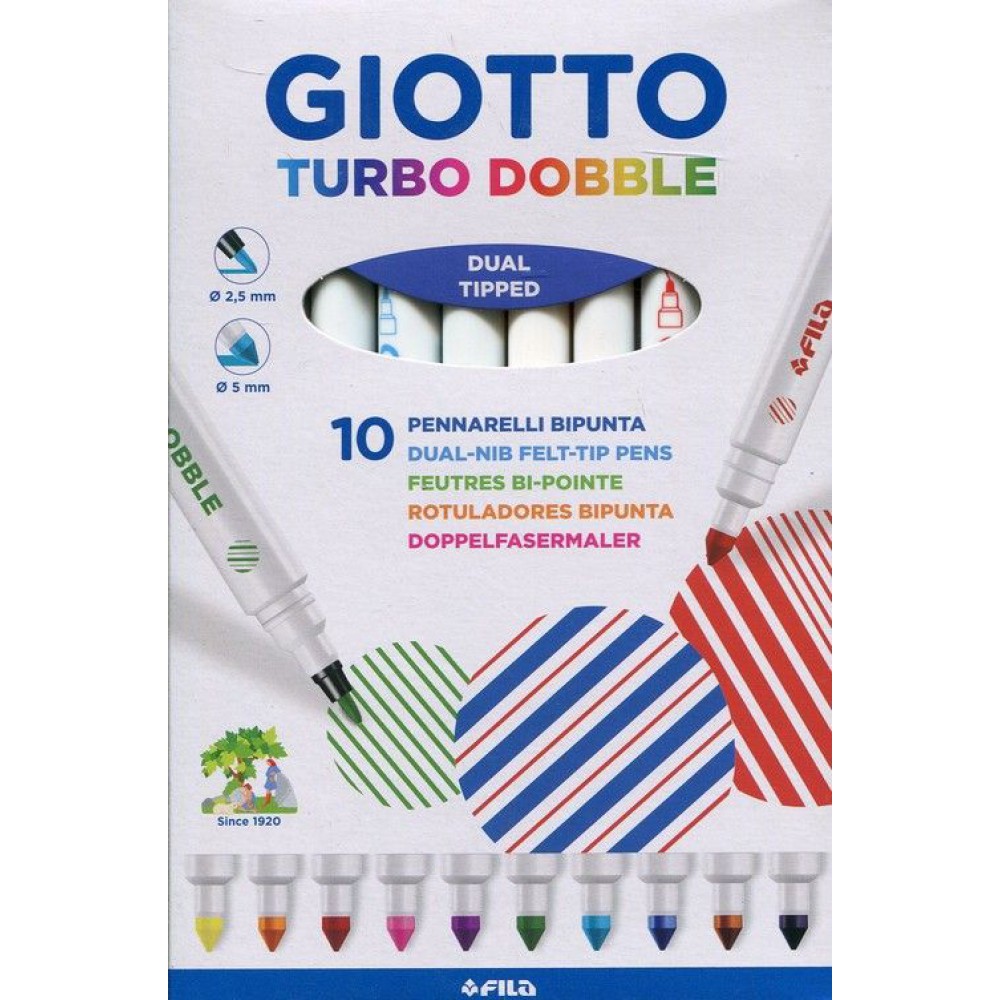 GIOTTO TURBO DOUBLE KEÇE UÇLU BOYA 10 LU 424600