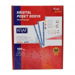 KRAF POŞET DOSYA A4 KRİSTAL 100 LÜ 1001