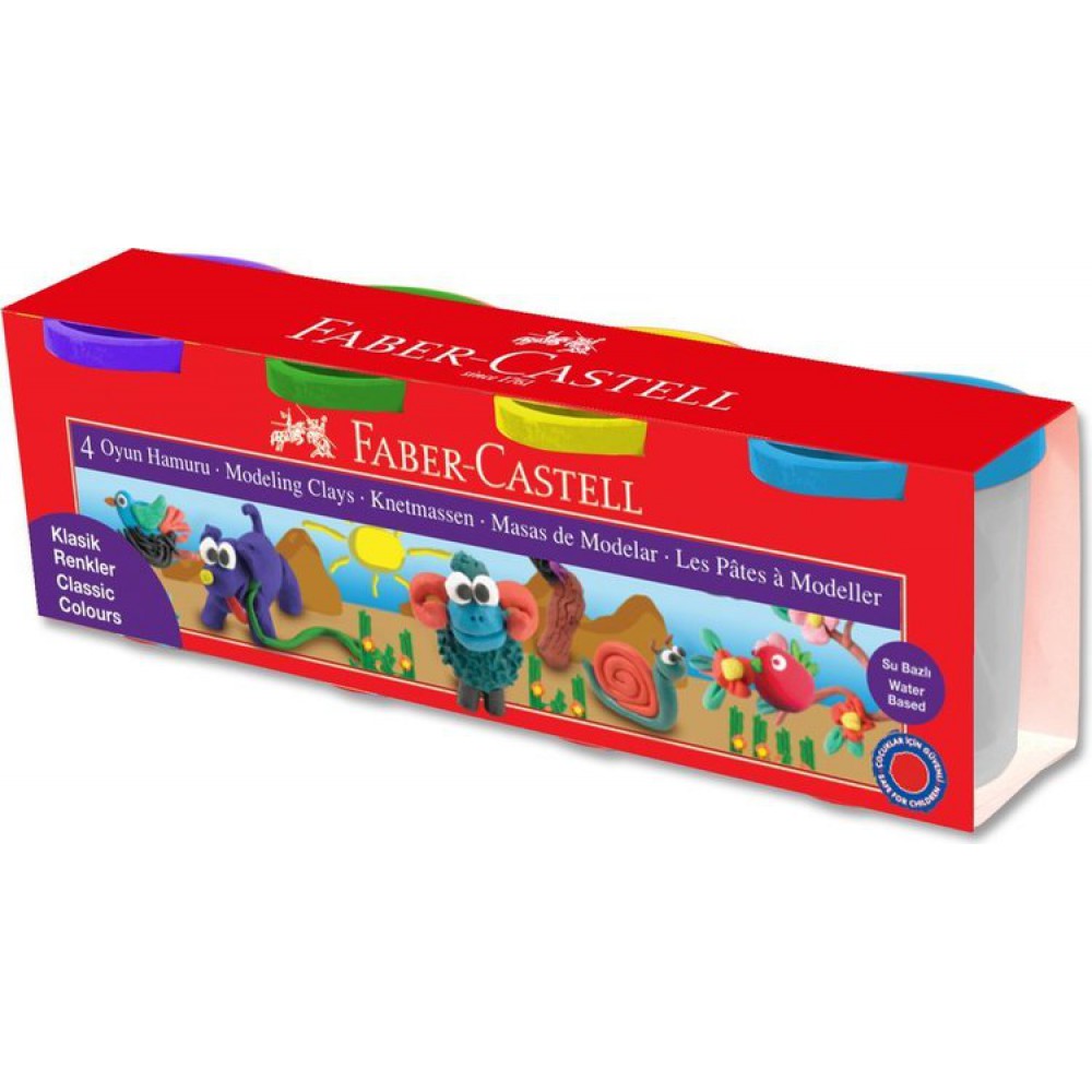 FABER SİLİNDİR OYUN HAMURLARI 4 PASTEL RENK