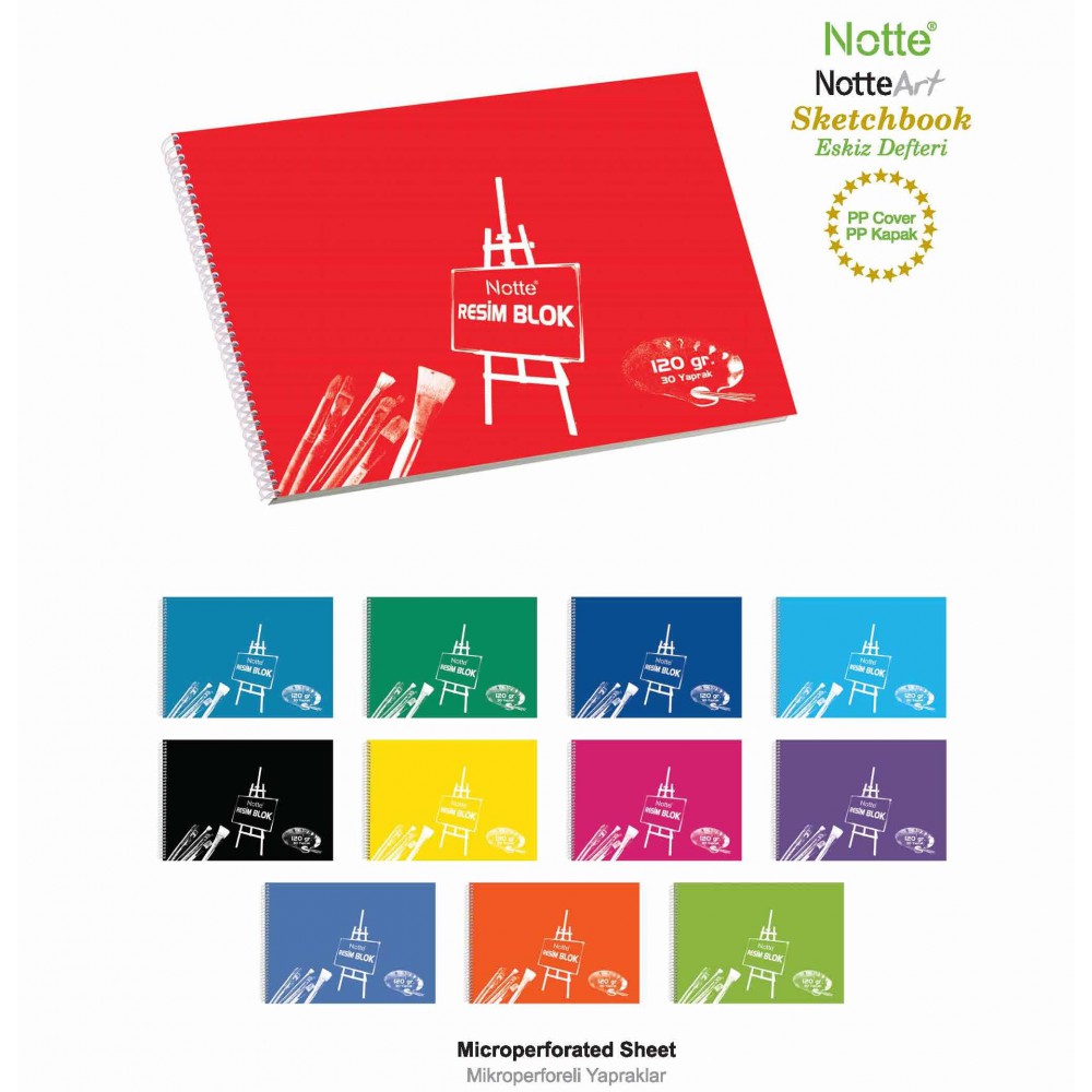 NOTTE 35*50 RESİM DEFTERİ PP KAPAK 30 YP