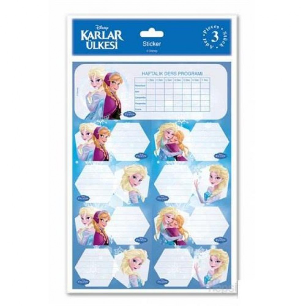 KEKSİN CARS ETİKET DERS PROGRAMI 3 LÜ FROZEN 22013