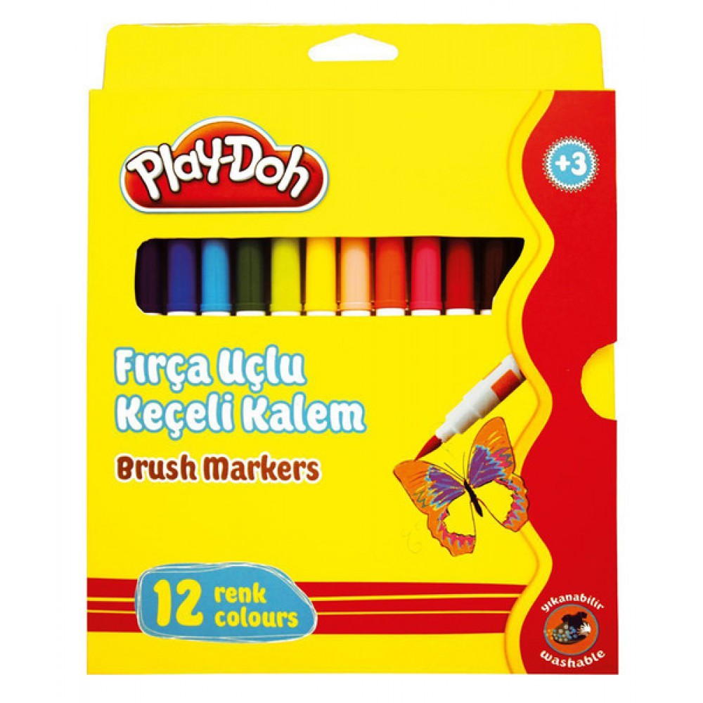 PLAY DOH FIRÇA UÇLU KEÇELİ KALEM 12 Lİ