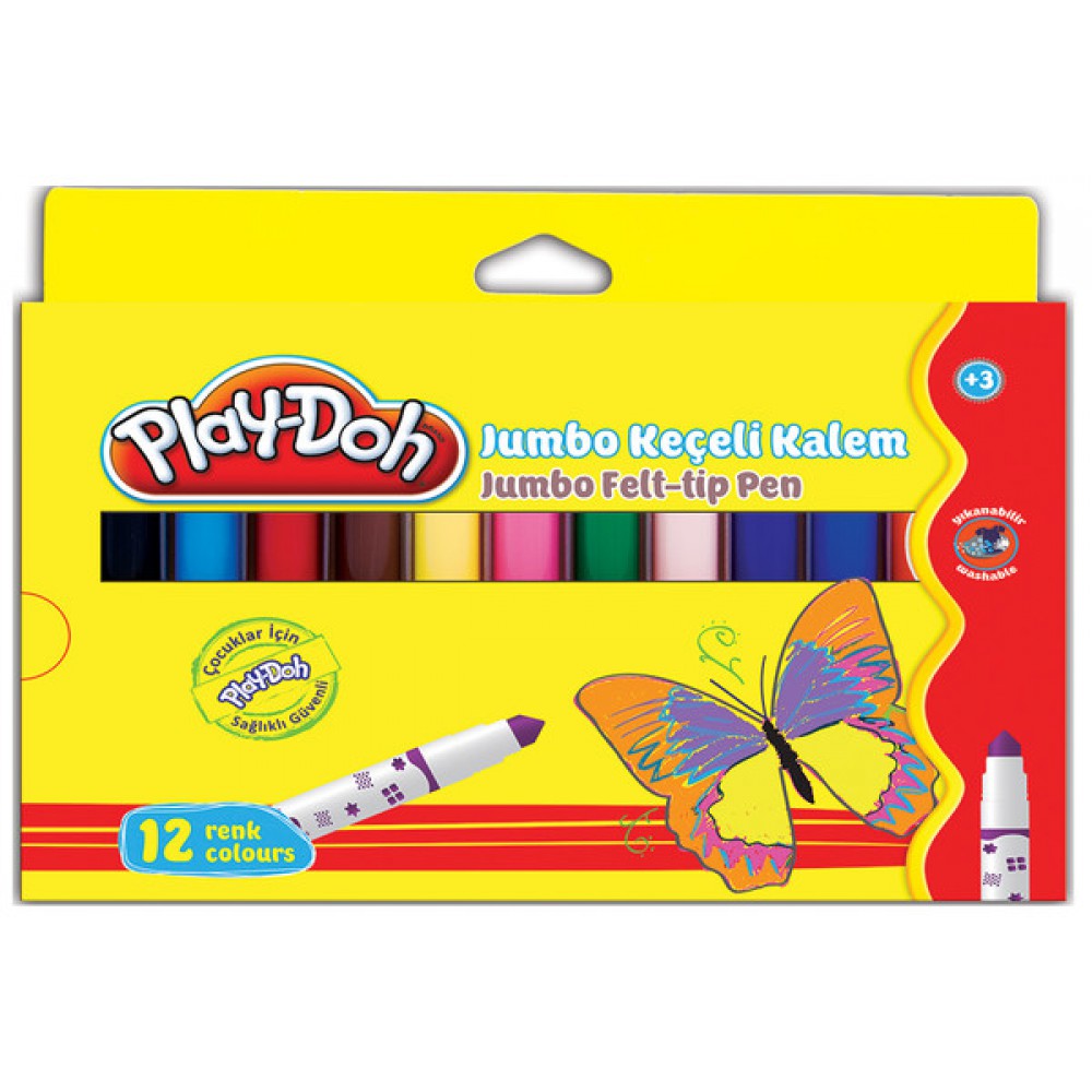 PLAYDOH JUMBO KEÇELİ KALEM 12 RENK